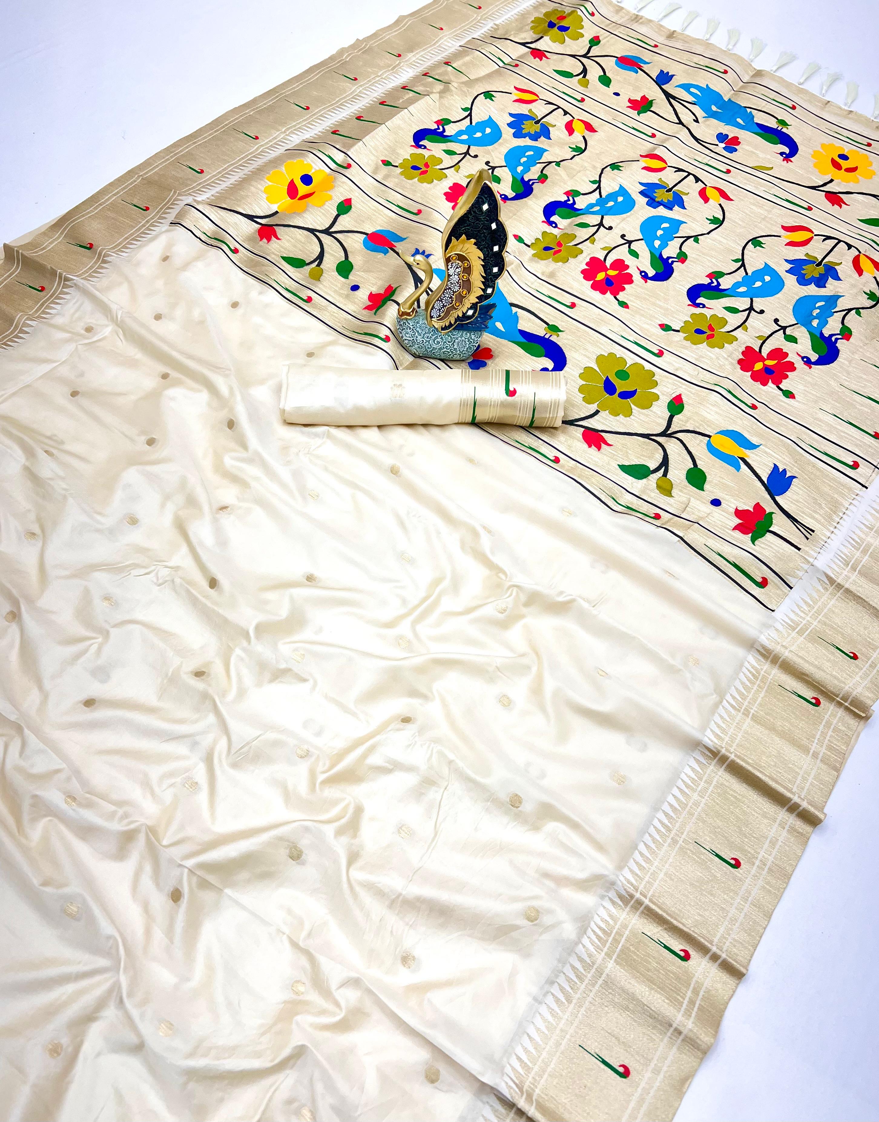 Lekha Karma Paithani Vol 3 Pethani Silk Zari And Meenakari Weaving Saree
