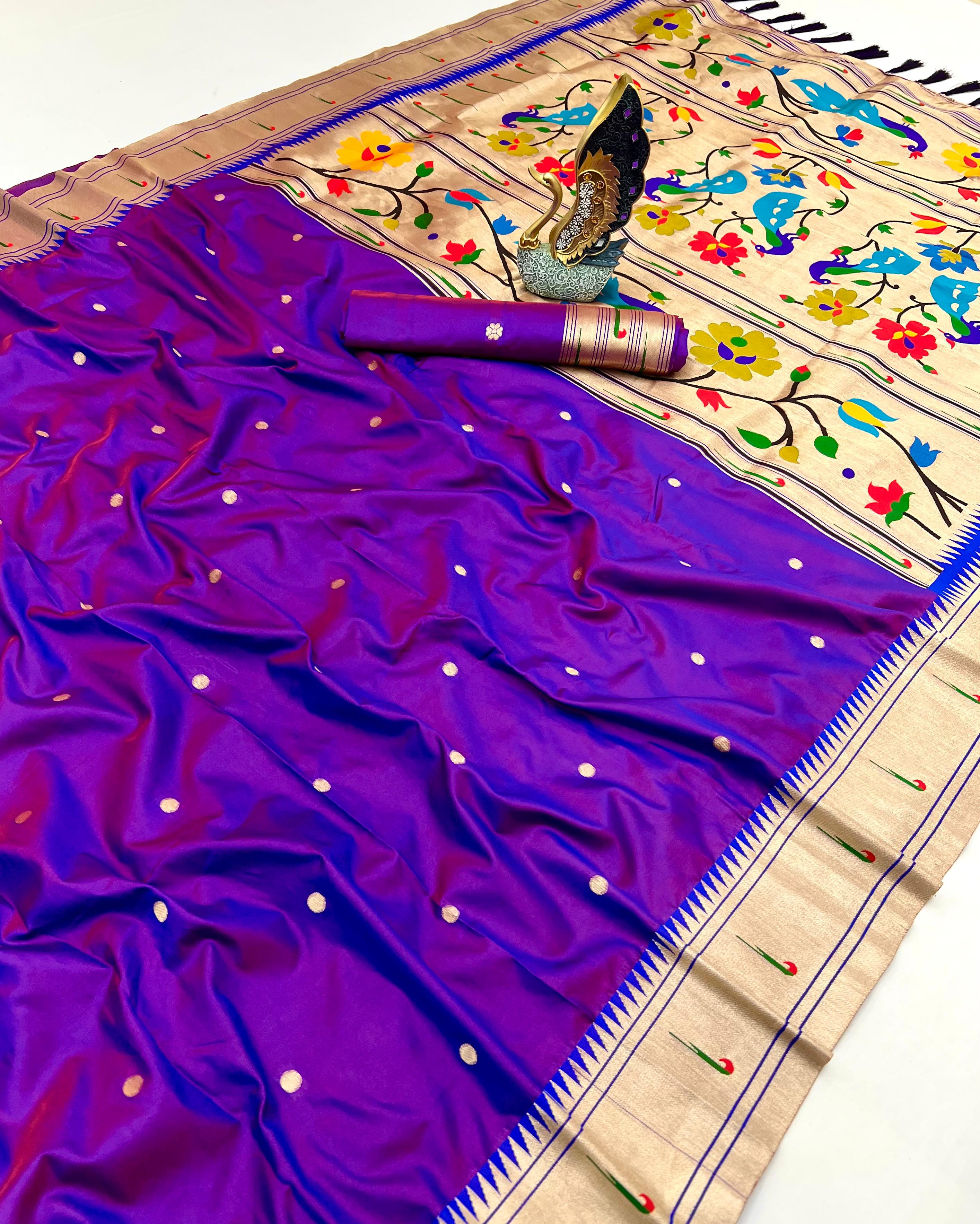 Lekha Karma Paithani Vol 3 Pethani Silk Zari And Meenakari Weaving Saree
