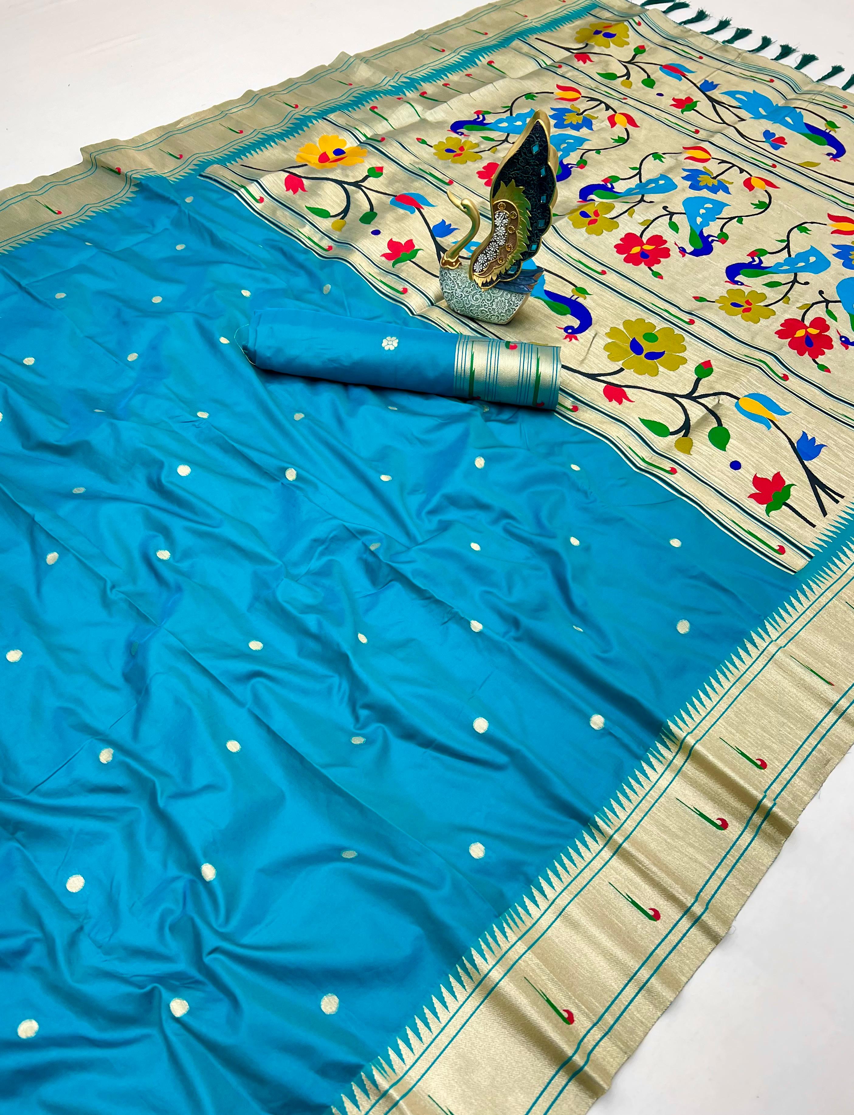 Lekha Karma Paithani Vol 3 Pethani Silk Zari And Meenakari Weaving Saree