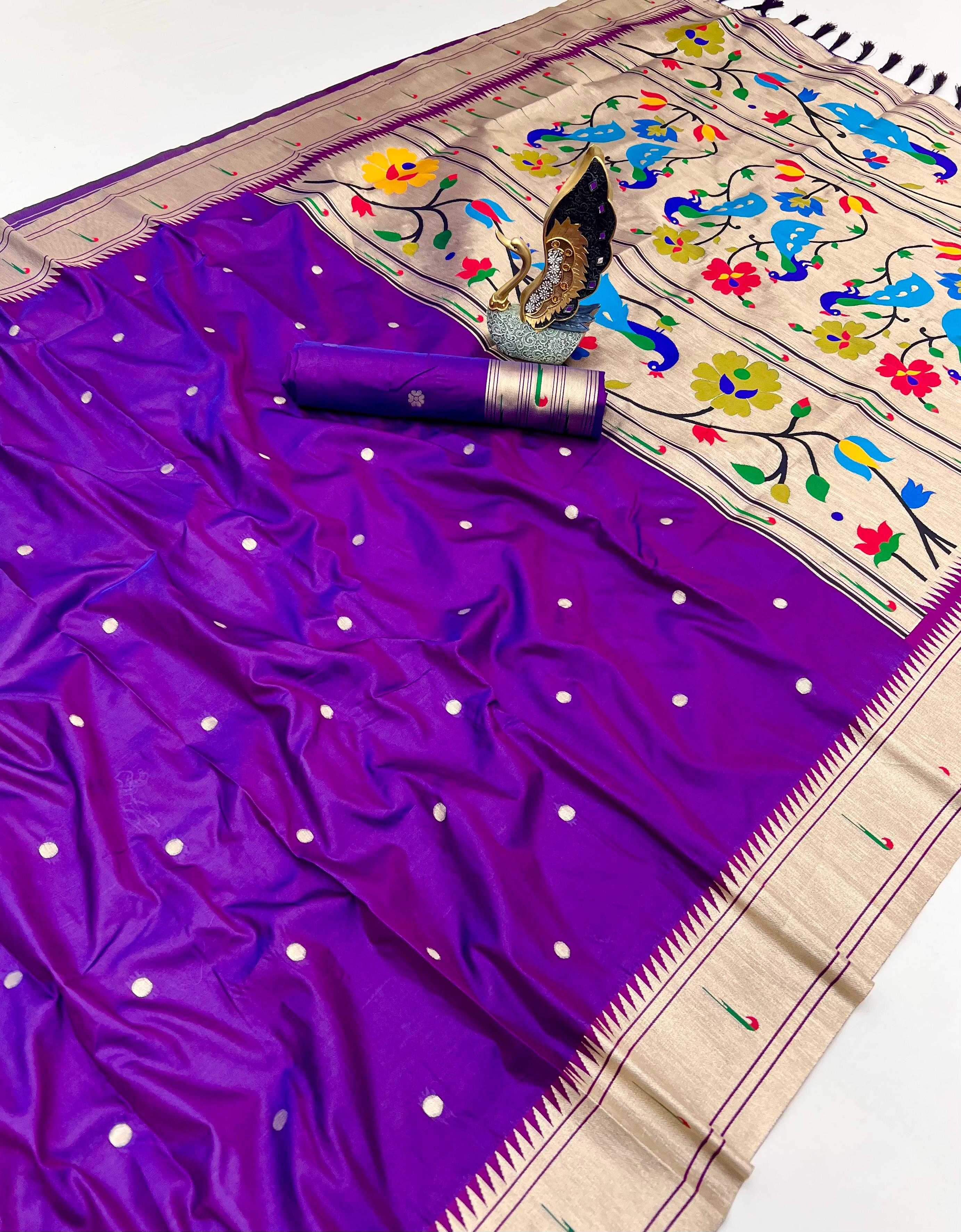 Lekha Karma Paithani Vol 3 Pethani Silk Zari And Meenakari Weaving Saree