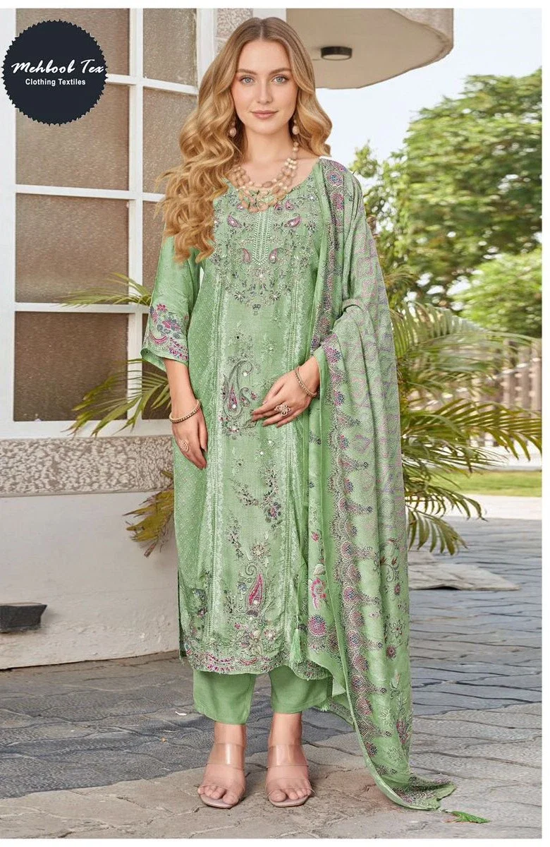 Mehboob Tex 1757 A To D Viscose Maslin Digital Print Pakistani Salwar Suits