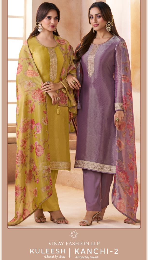 Vinay Kuleesh Kanchi Vol 2 Kanchipuram Silk Handwork Salwar Kameez Suits