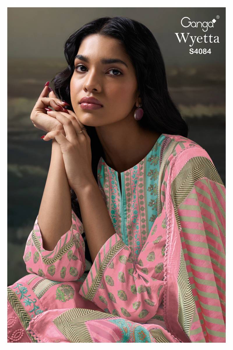 Ganga Wyetta 4084 Pashmina Printed Handwork Salwar Kameez Suits