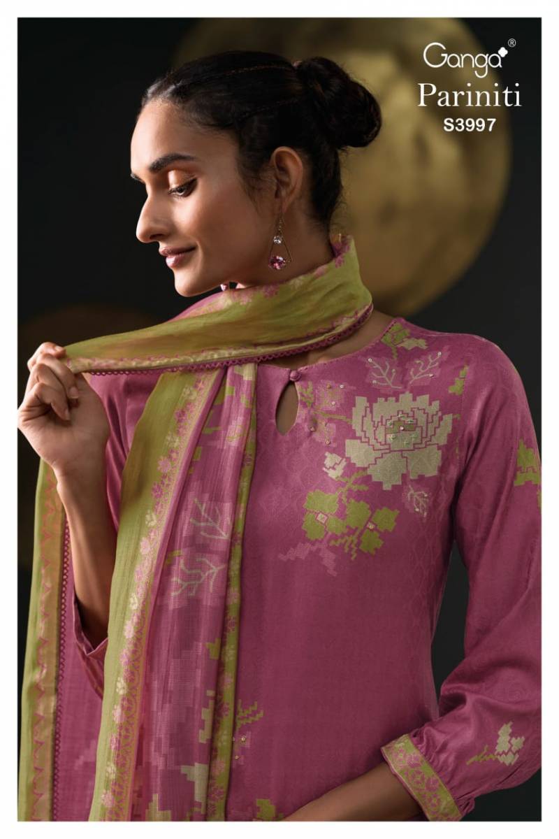 Ganga Pariniti 3997 Pashmina Jacquard Printed Work Salwar Kameez Suits