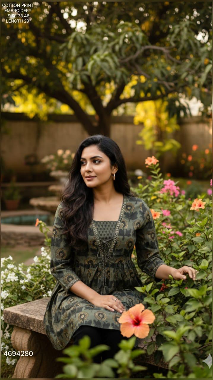Naisha K 391 Vol 2 Jaipuri Cotton Print Jacket Style Shorts Tops