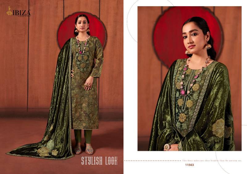 Ibiza Tatva Silk Jacquard Digital Print Embroidered Salwar Kameez Suits