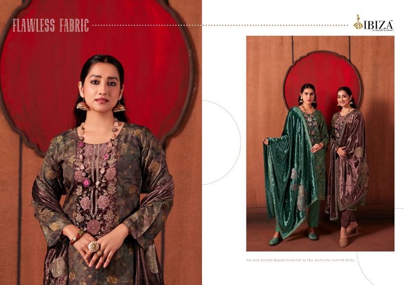 Ibiza Tatva Silk Jacquard Digital Print Embroidered Salwar Kameez Suits