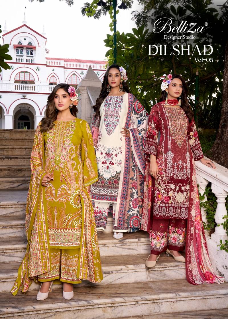 Belliza Dilshad Vol 5 Pure Viscose Rayon Digital Printed Dress Material