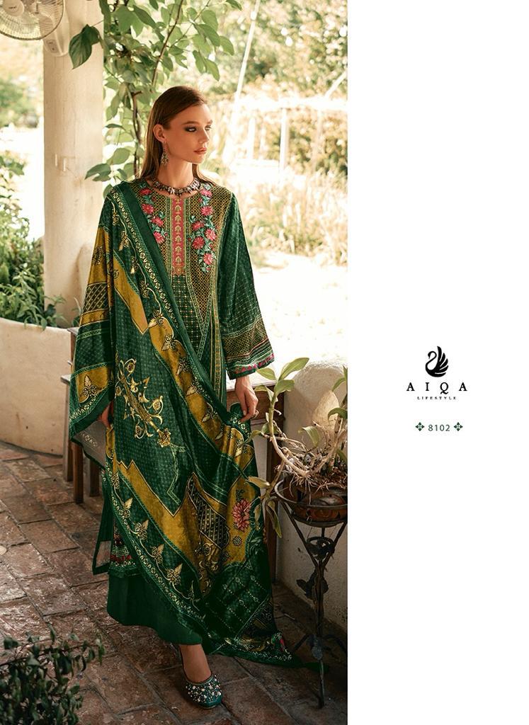 Aiqa The New Vintage Velvet Digital Print Fancy Work Salwar Kameez Suits