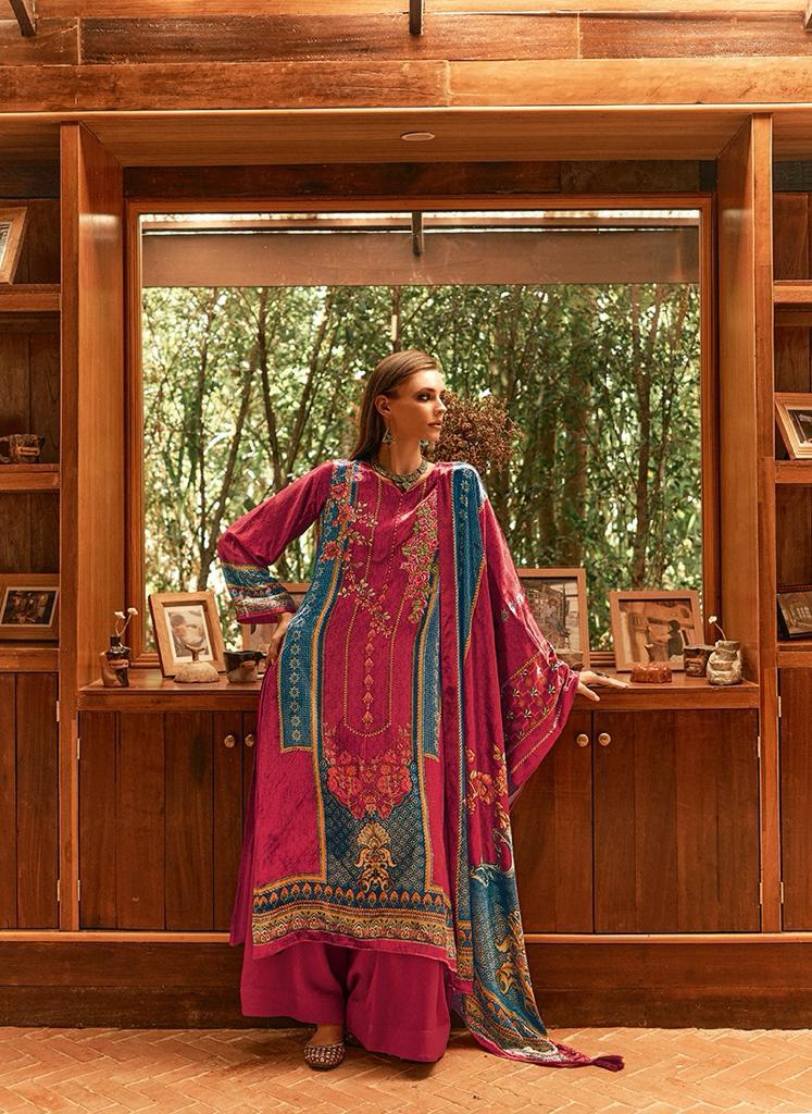 Aiqa The New Vintage Velvet Digital Print Fancy Work Salwar Kameez Suits