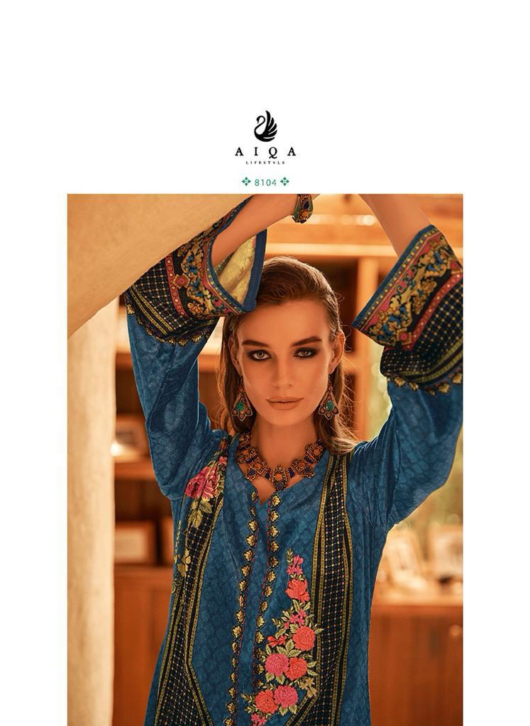 Aiqa The New Vintage Velvet Digital Print Fancy Work Salwar Kameez Suits
