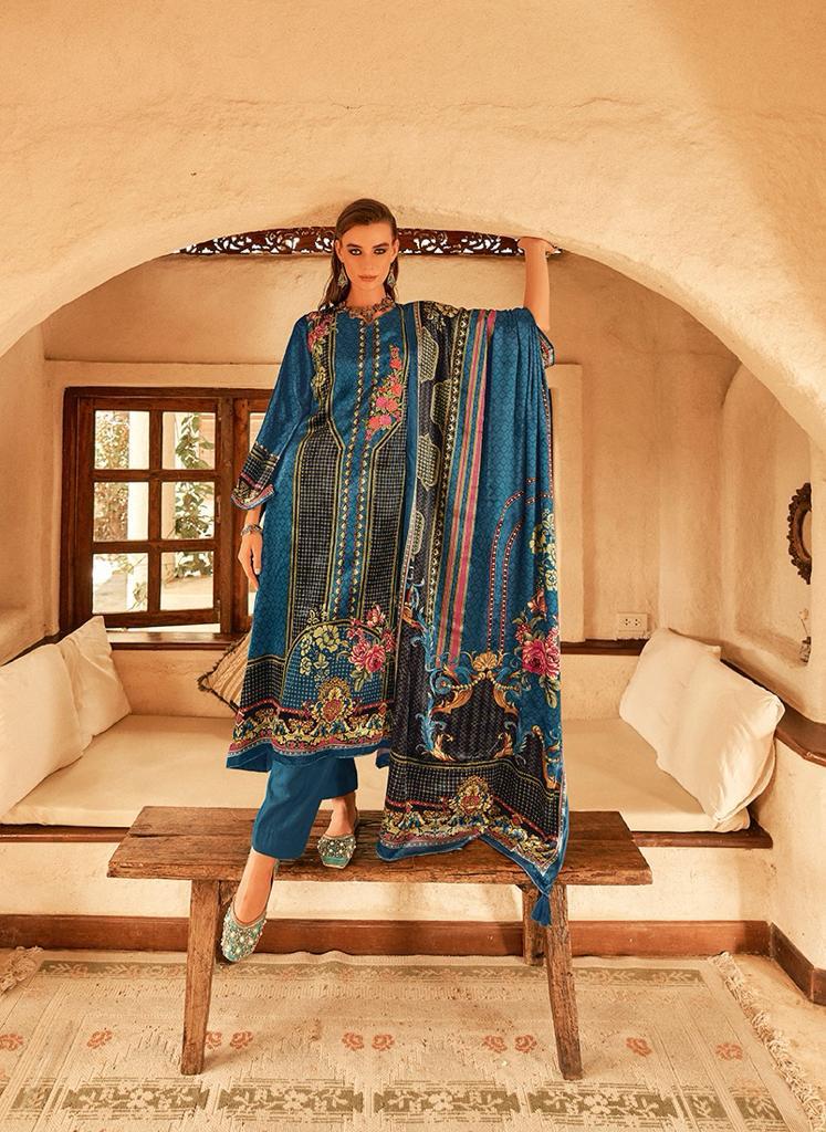 Aiqa The New Vintage Velvet Digital Print Fancy Work Salwar Kameez Suits
