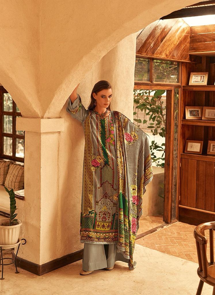 Aiqa The New Vintage Velvet Digital Print Fancy Work Salwar Kameez Suits