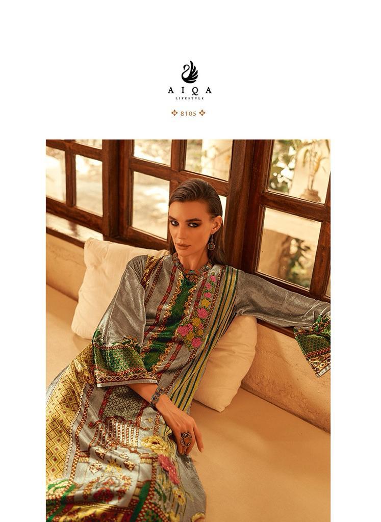 Aiqa The New Vintage Velvet Digital Print Fancy Work Salwar Kameez Suits