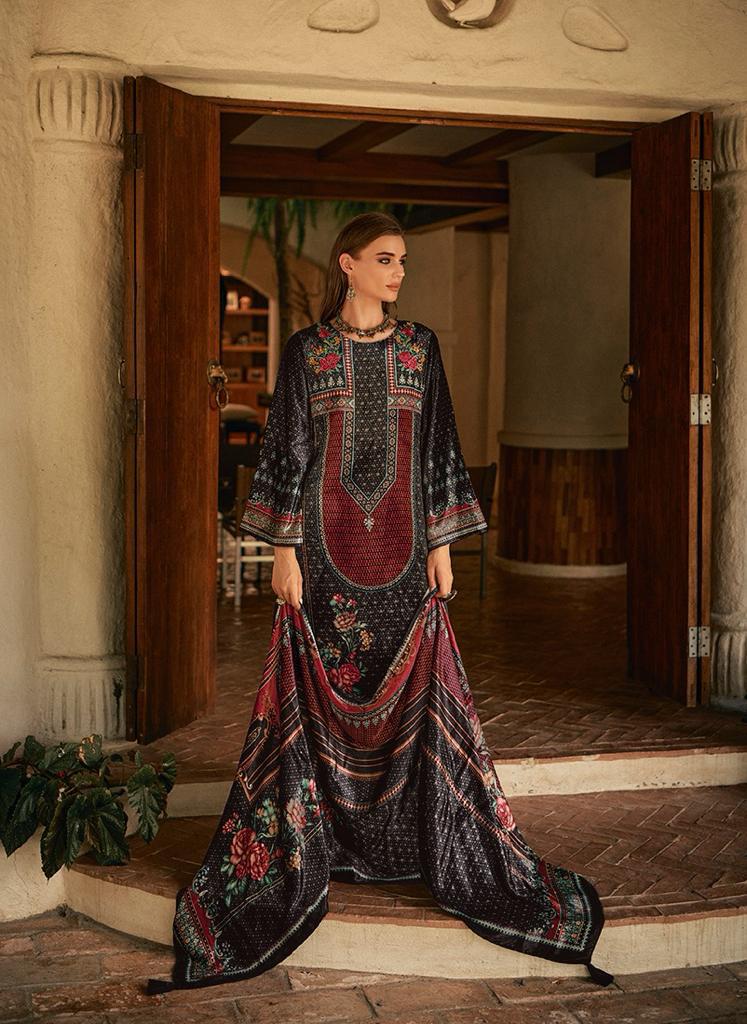 Aiqa The New Vintage Velvet Digital Print Fancy Work Salwar Kameez Suits