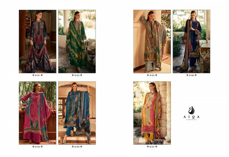 Aiqa The New Vintage Velvet Digital Print Fancy Work Salwar Kameez Suits