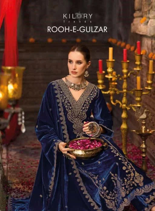 Kilory Rooh E Gulzaar Velvet Coding Embroidery Work Designer Salwar Kameez