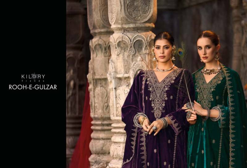 Kilory Rooh E Gulzaar Velvet Coding Embroidery Work Designer Salwar Kameez