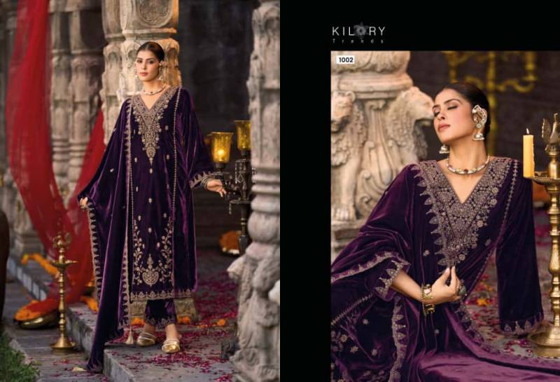 Kilory Rooh E Gulzaar Velvet Coding Embroidery Work Designer Salwar Kameez