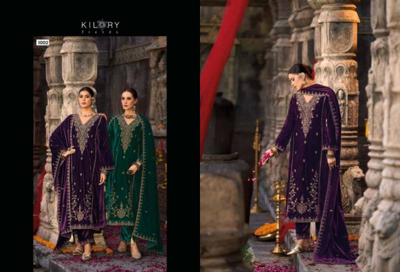 Kilory Rooh E Gulzaar Velvet Coding Embroidery Work Designer Salwar Kameez