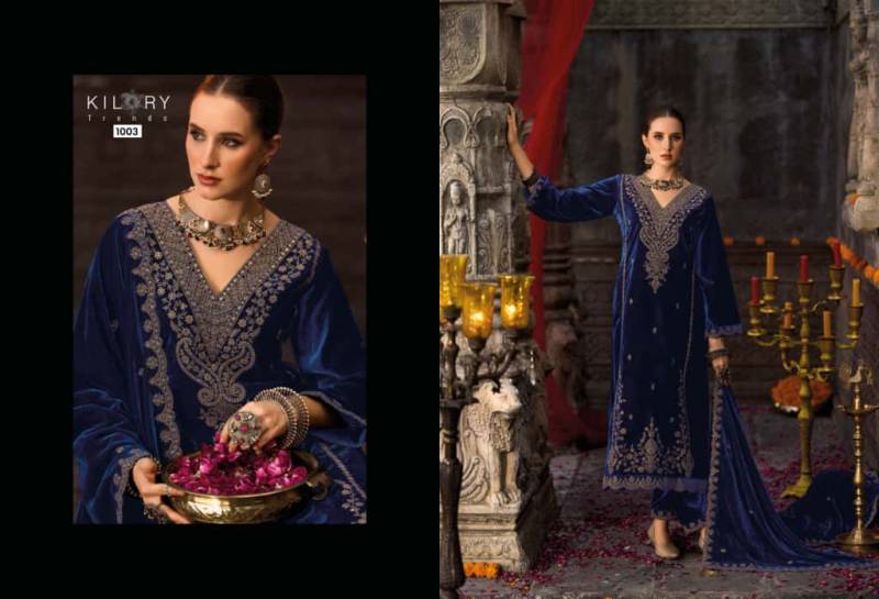 Kilory Rooh E Gulzaar Velvet Coding Embroidery Work Designer Salwar Kameez