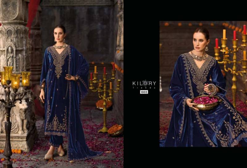 Kilory Rooh E Gulzaar Velvet Coding Embroidery Work Designer Salwar Kameez