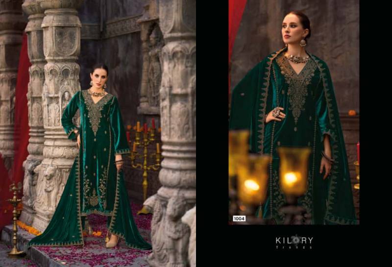 Kilory Rooh E Gulzaar Velvet Coding Embroidery Work Designer Salwar Kameez