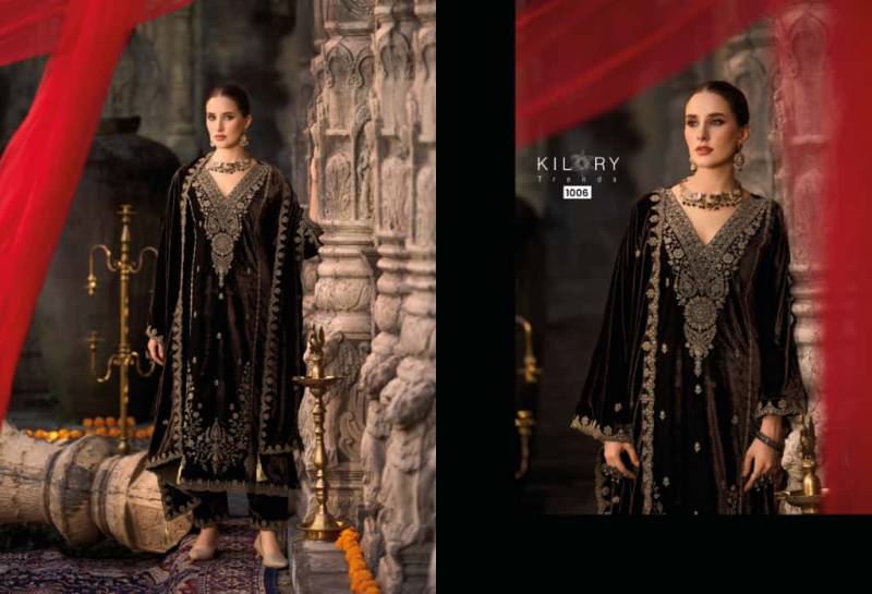 Kilory Rooh E Gulzaar Velvet Coding Embroidery Work Designer Salwar Kameez