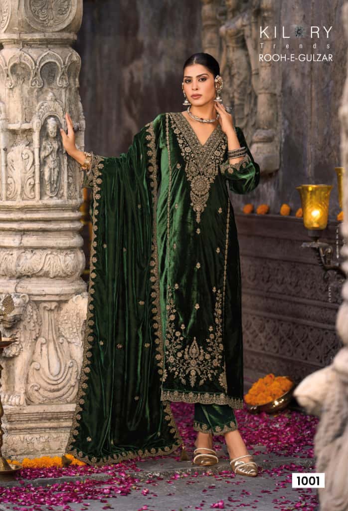 Kilory Rooh E Gulzaar Velvet Coding Embroidery Work Designer Salwar Kameez