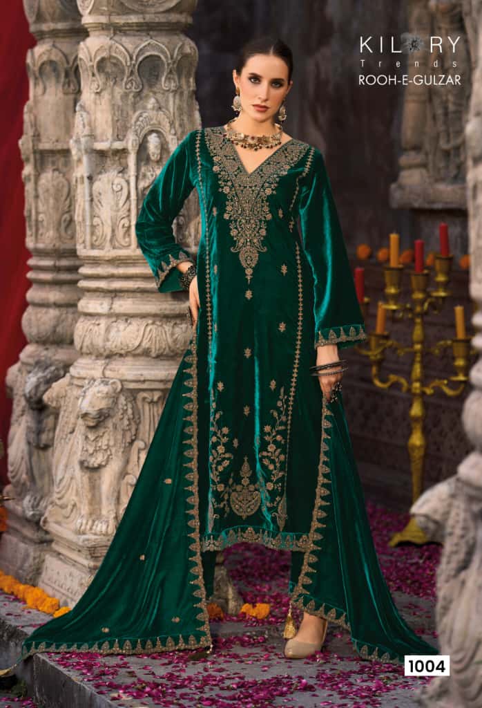 Kilory Rooh E Gulzaar Velvet Coding Embroidery Work Designer Salwar Kameez