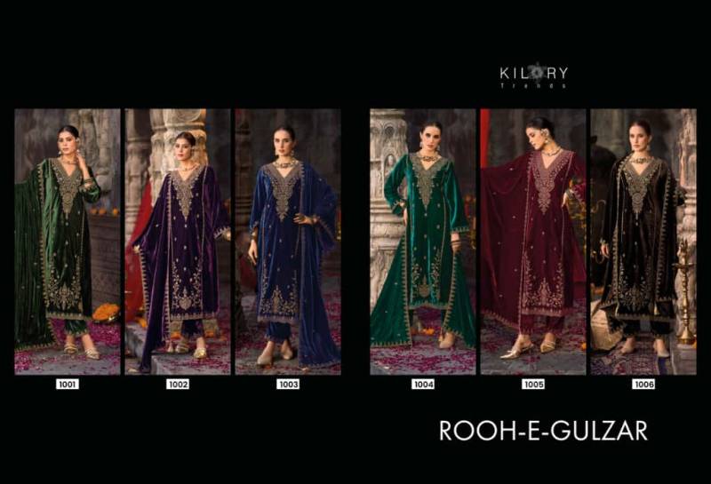 Kilory Rooh E Gulzaar Velvet Coding Embroidery Work Designer Salwar Kameez