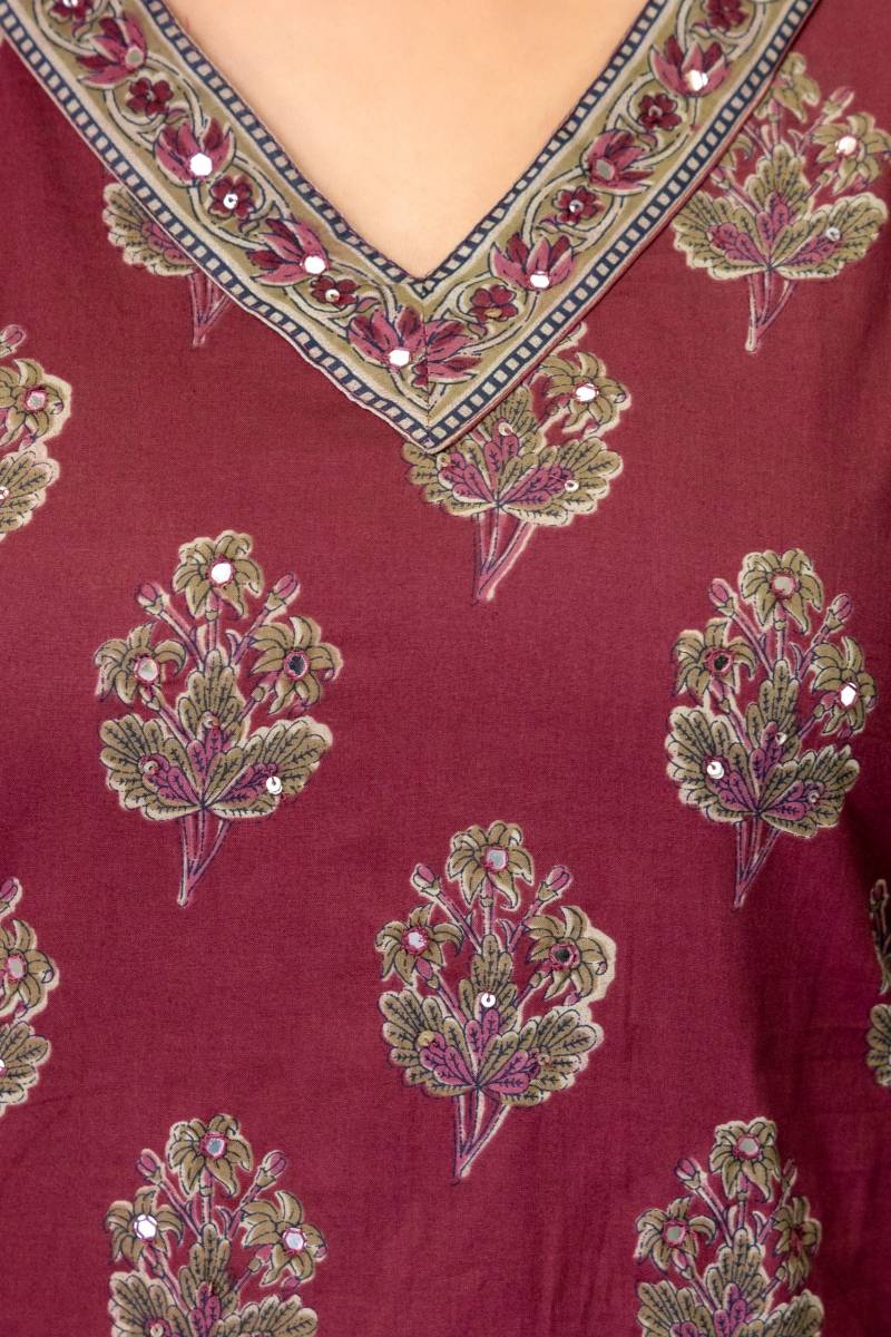 Naisha K 394 Cotton Embroidery Work Kurti Pant And Dupatta Collection