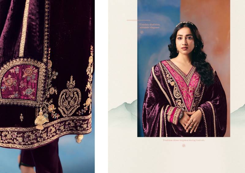 Ibiza Taamasi Viscose Velvet Embroidery Designer Salwar Kameez Collection