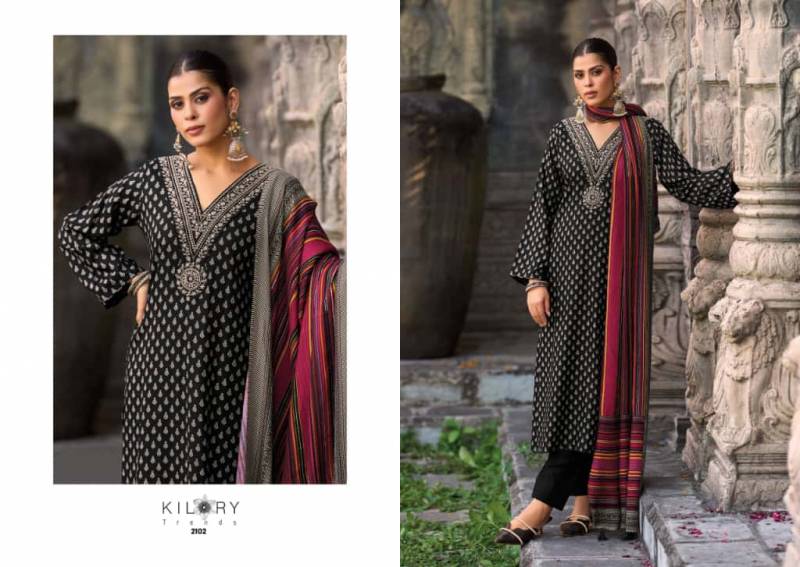 Kilory Tarannum Viscose Pashmina Digital Foil Print Designer Salwar Kameez