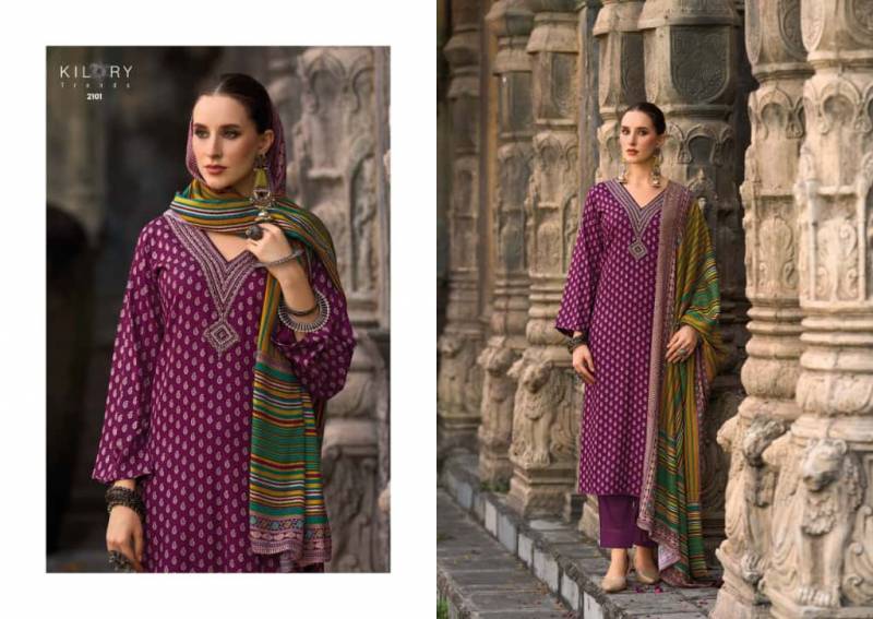 Kilory Tarannum Viscose Pashmina Digital Foil Print Designer Salwar Kameez