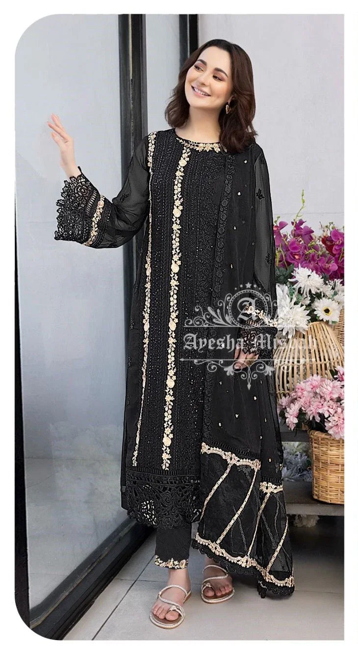 Ayesha Misbah 273 A To F Georgette Embroidery Work Pakistani Salwar Suits