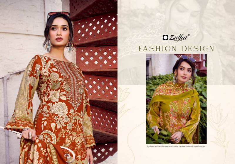 Zulfat Jannat Woollen Pashmina Embroidered Work Dress Material Collection