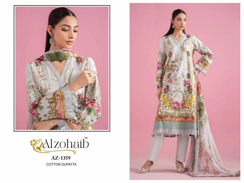 Alzohaib Inaaya Chiffon Dupatta Cotton With Work Pakistani Salwar Kameez