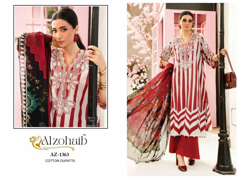 Alzohaib Inaaya Chiffon Dupatta Cotton With Work Pakistani Salwar Kameez