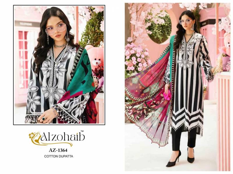 Alzohaib Inaaya Chiffon Dupatta Cotton With Work Pakistani Salwar Kameez