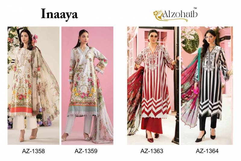 Alzohaib Inaaya Chiffon Dupatta Cotton With Work Pakistani Salwar Kameez