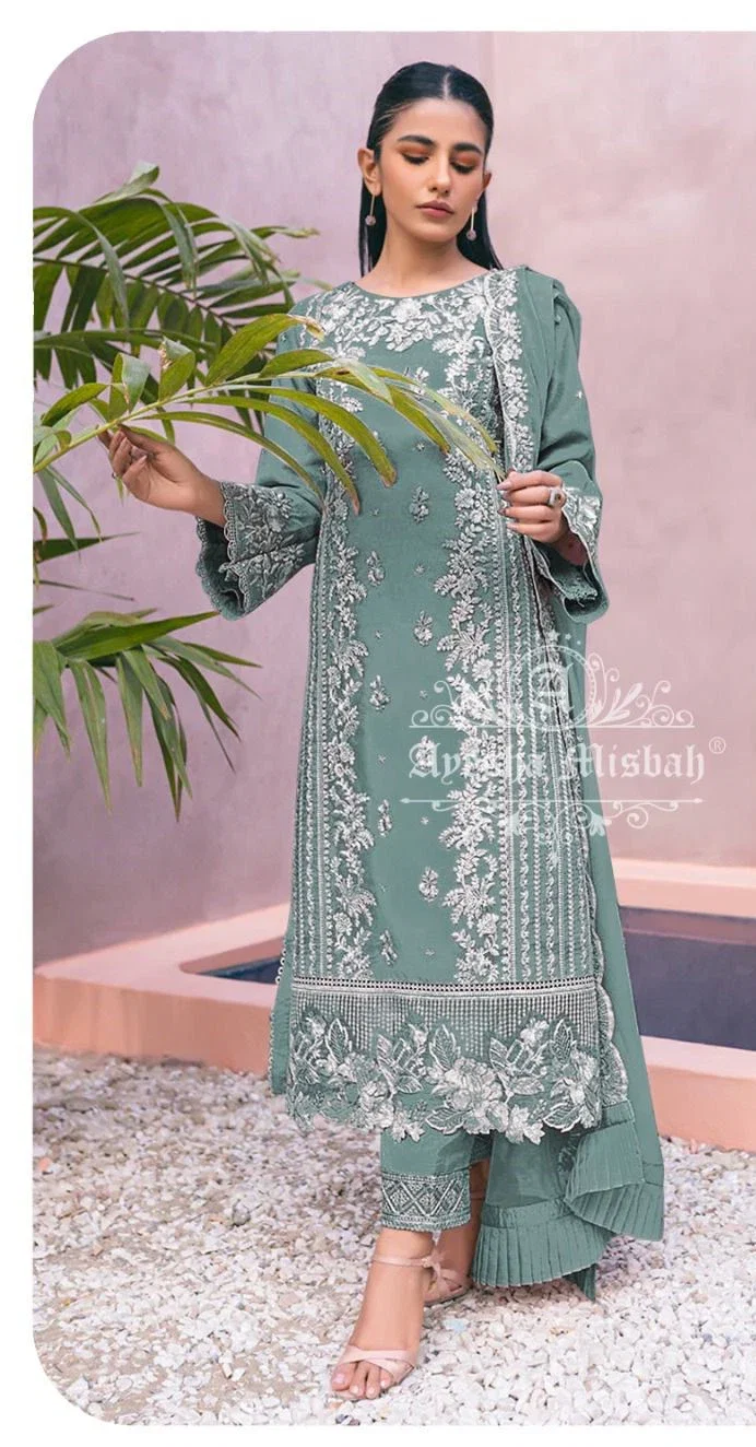 Ayesha Misbah 351 A To F Georgette Work Pakistani Salwar Kameez Suits