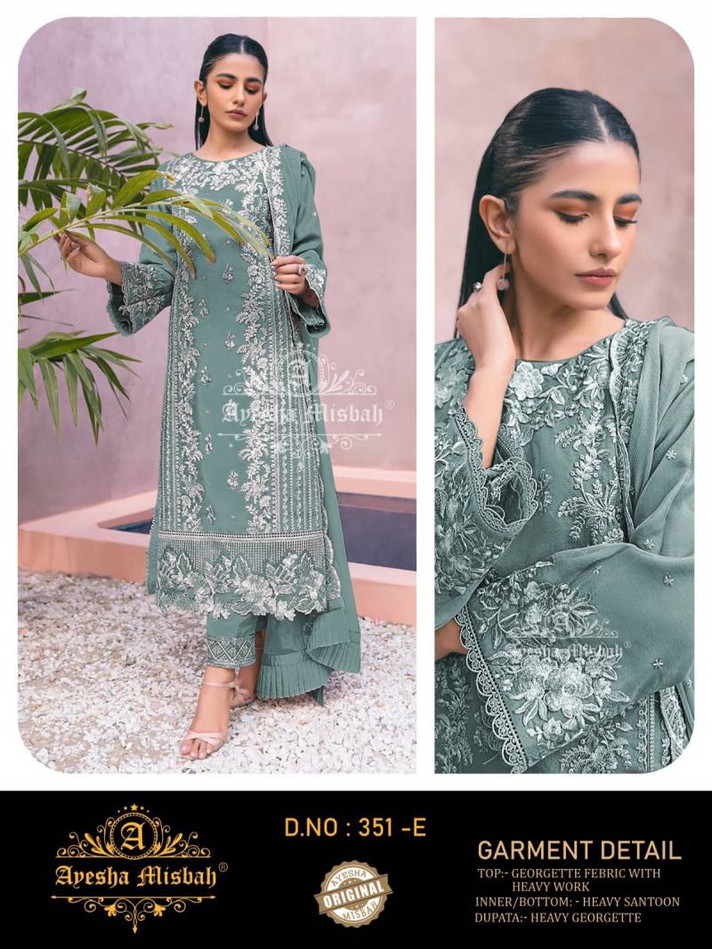 Ayesha Misbah 351 A To F Georgette Work Pakistani Salwar Kameez Suits