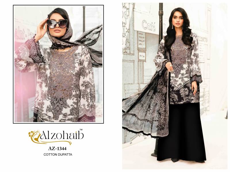 Alzohaib Mubeena Cotton Dupatta Cotton Work Pakistani Salwar Kameez
