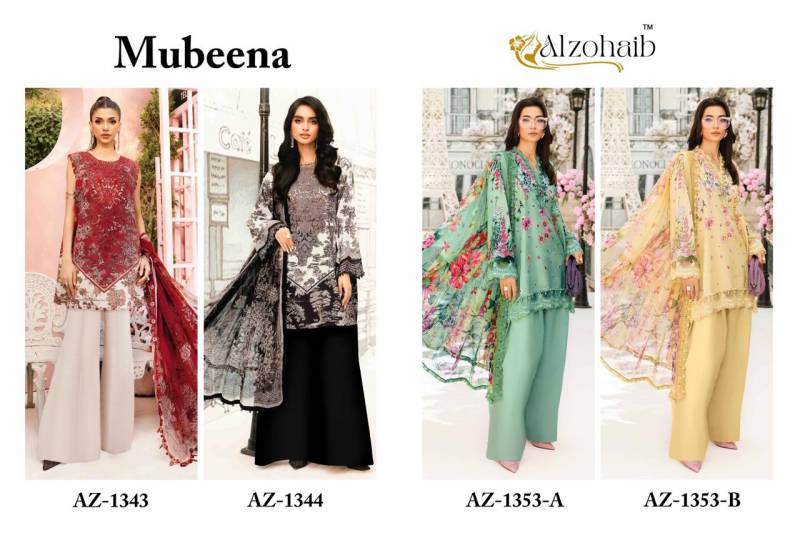 Alzohaib Mubeena Cotton Dupatta Cotton Work Pakistani Salwar Kameez