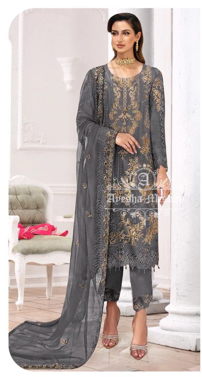Ayesha Misbah 342 A To F Georgette Heavy Work Pakistani Salwar Suits