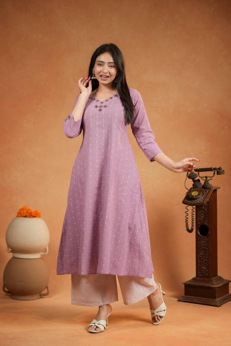 Naisha K 399 Cotton handloom Hand Work Kurti And Pant Collection