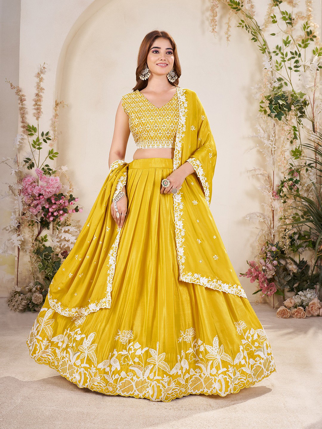 Shee Star LC353 Chinon Silk Sequins Embroidery lehenga Choli