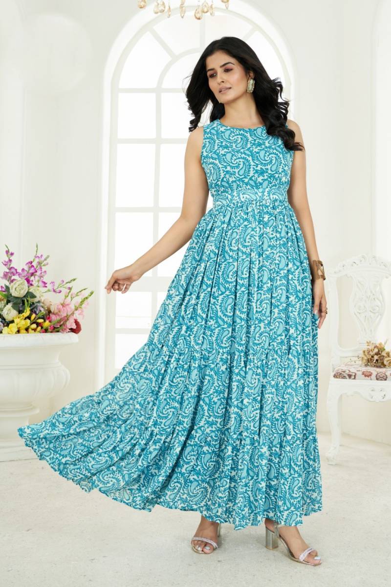 Ctz Padmamalini Georgette Crepe Fancy Gown Collection