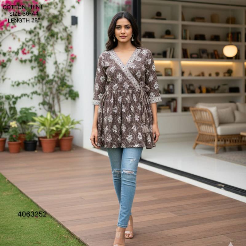 Naisha K 396 Cotton Print Stylish Casual Wear Short Top Collection